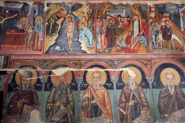 Fresque byzantine du XVe siècle, épisodes de la vie de Jésus-Christ